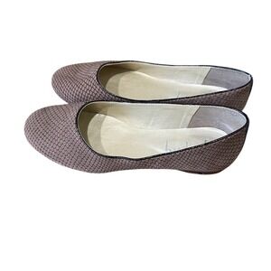 French Sole Taupe Textured Ballet Flats